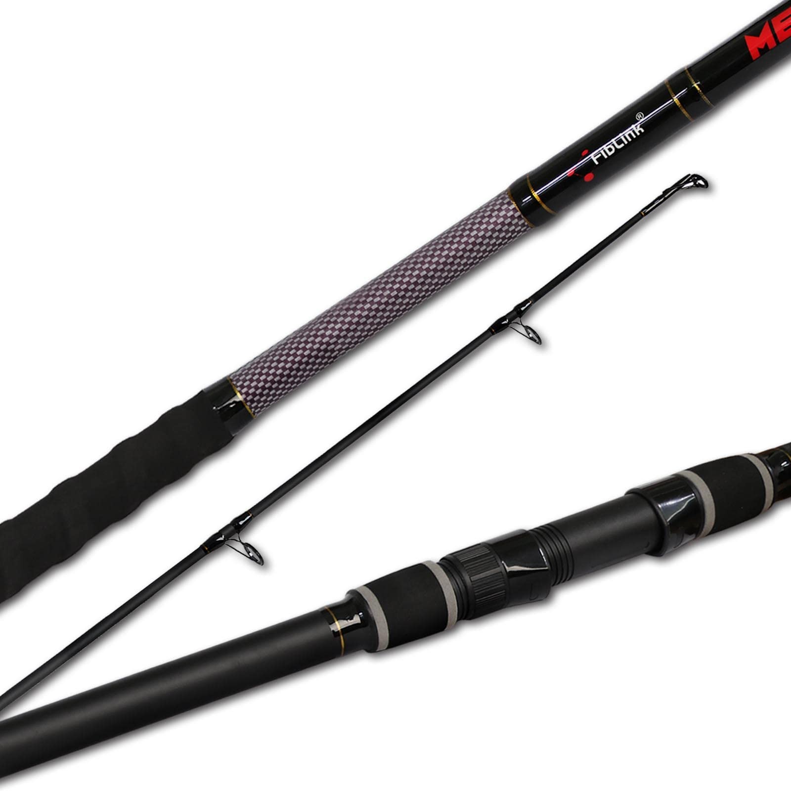 Fiblink Surf Fishing Rod 2 Piece Portable Travel Spinning Rod Saltwater Surf