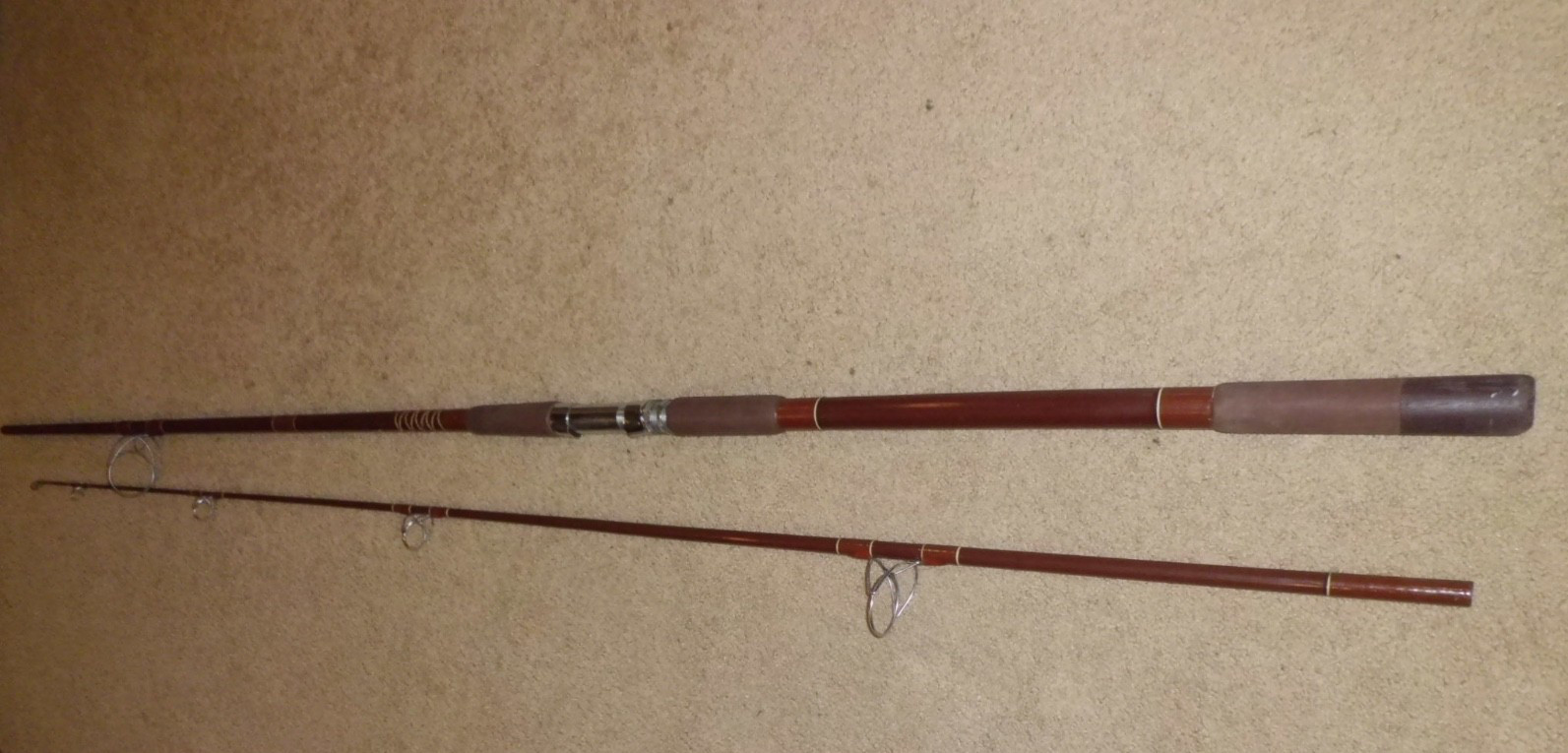 Vintage FENWICK PS120 Spinning Surf 12′ Rod made in USA (short by 4″) 11’8″