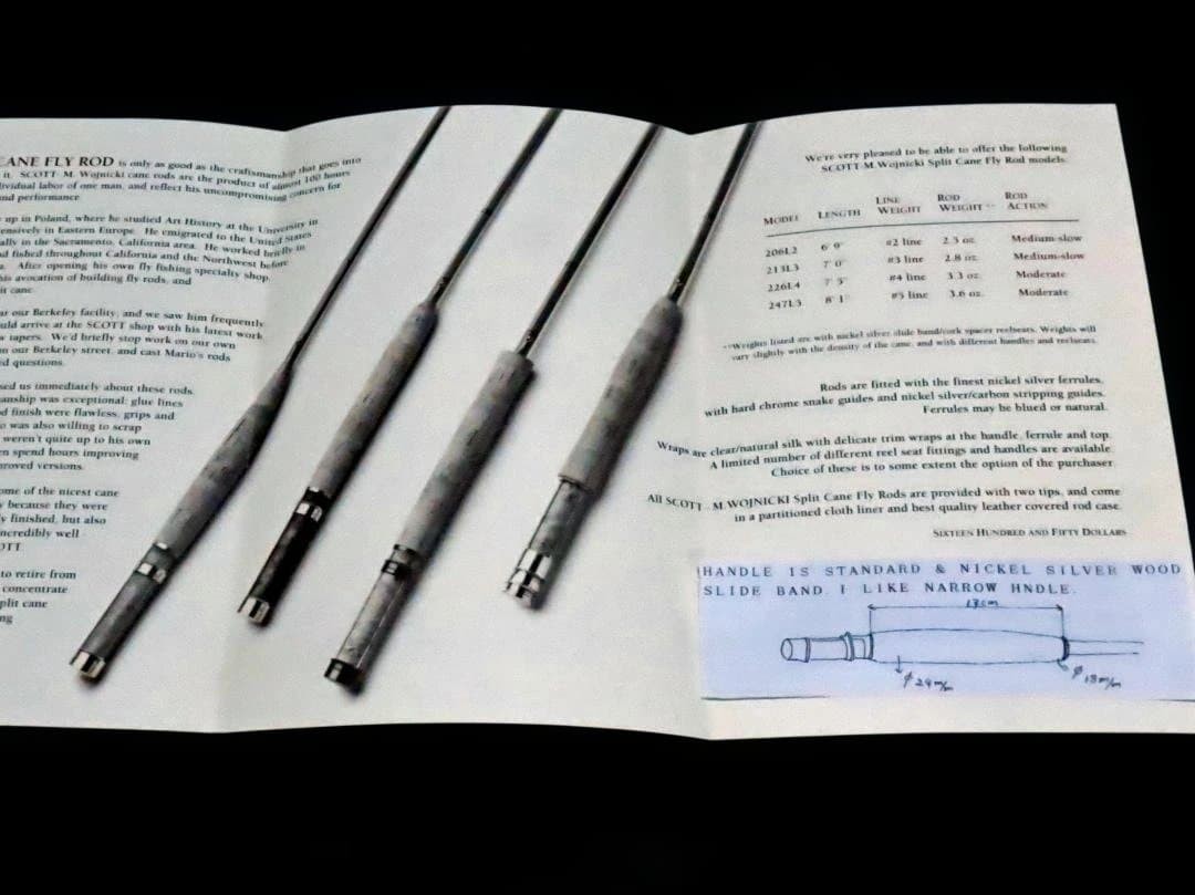 Bamboo Rod Mario Wojnicki Scott (early model) with leather case
