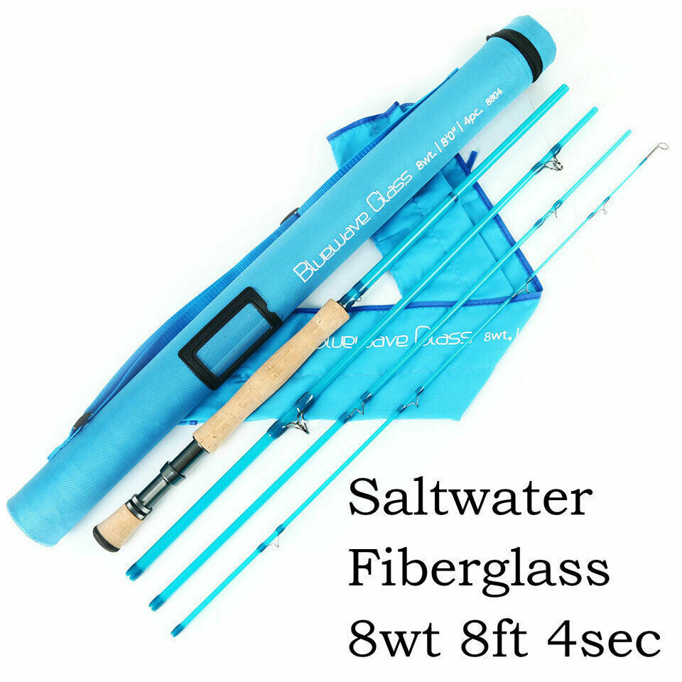Fiberglass Fly Fishing Rod 3/4/5/6/8WT 4Pcs S-glass E-glass Medium Action