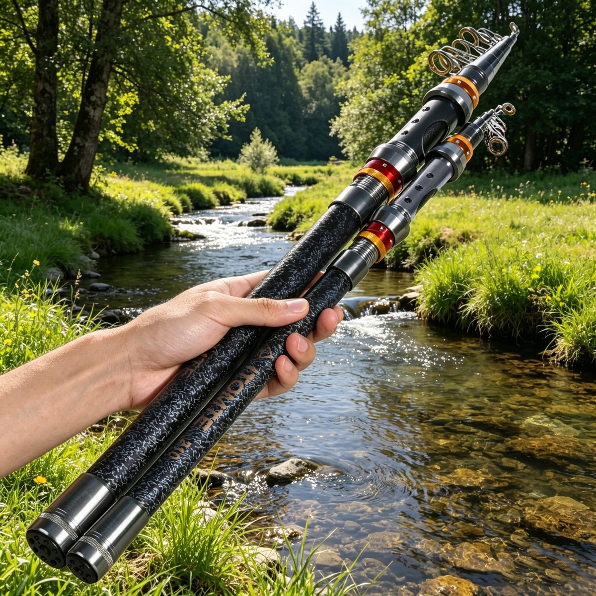 2.1-3.6M Carbon Fiber Telescopic Fishing Rod Pole Sea Saltwater And Freshwater