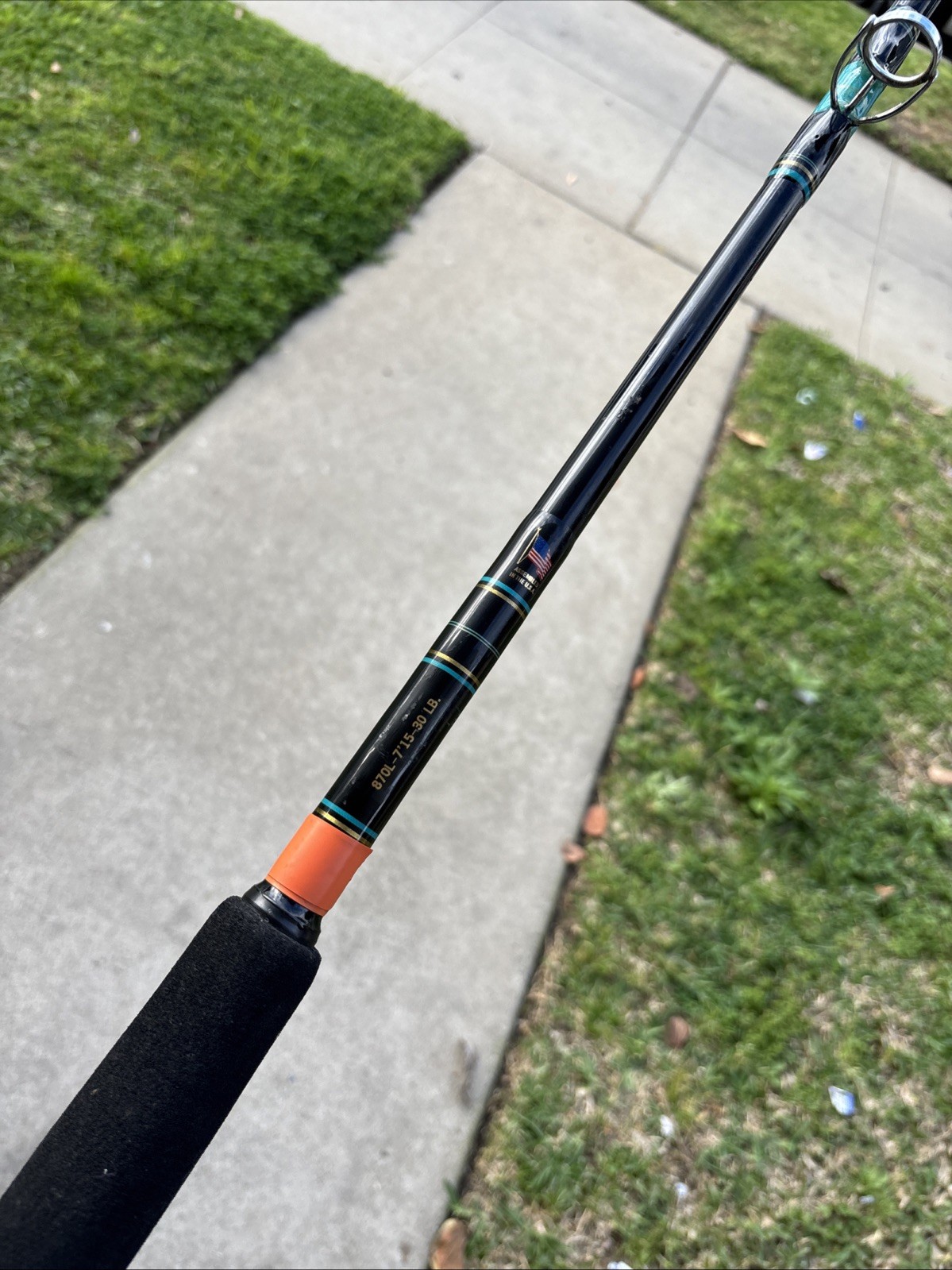 Calstar Grafighter 870L 7’ 15-30LB 1-Piece Fishing Rod USA READ 2 DAMAGED GUIDES