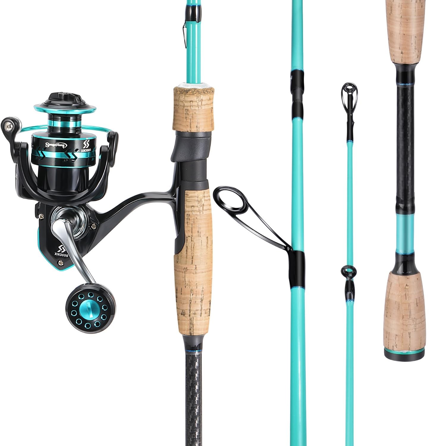 Sougayilang Fishing Rod & Reel Combo, 30-Ton Carbon, SS Guides, Twin-Tip