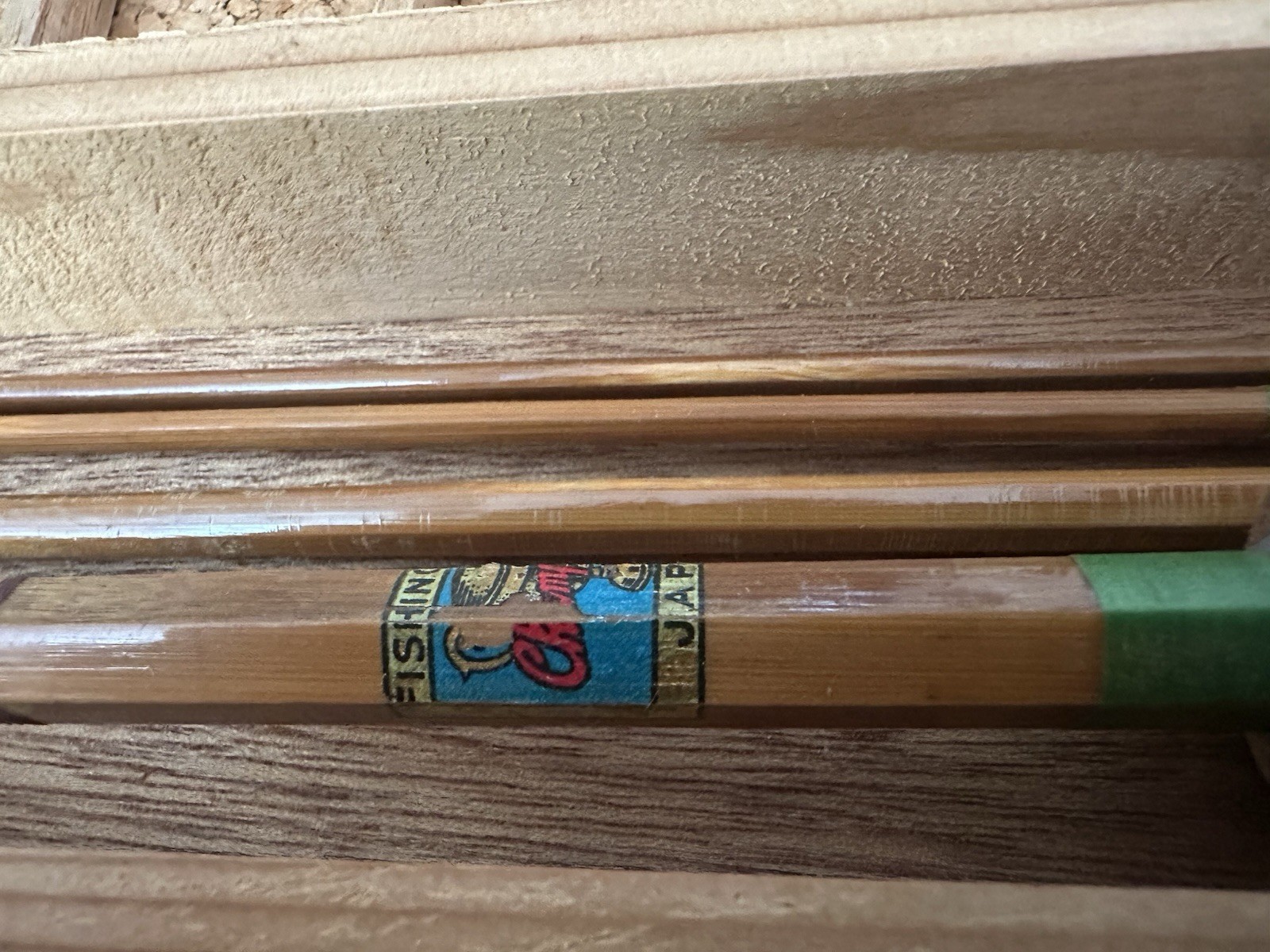 Vintage Japanese Fly Fishing Pole Wooden Split Bamboo Rod TOKYO Champion W/Box