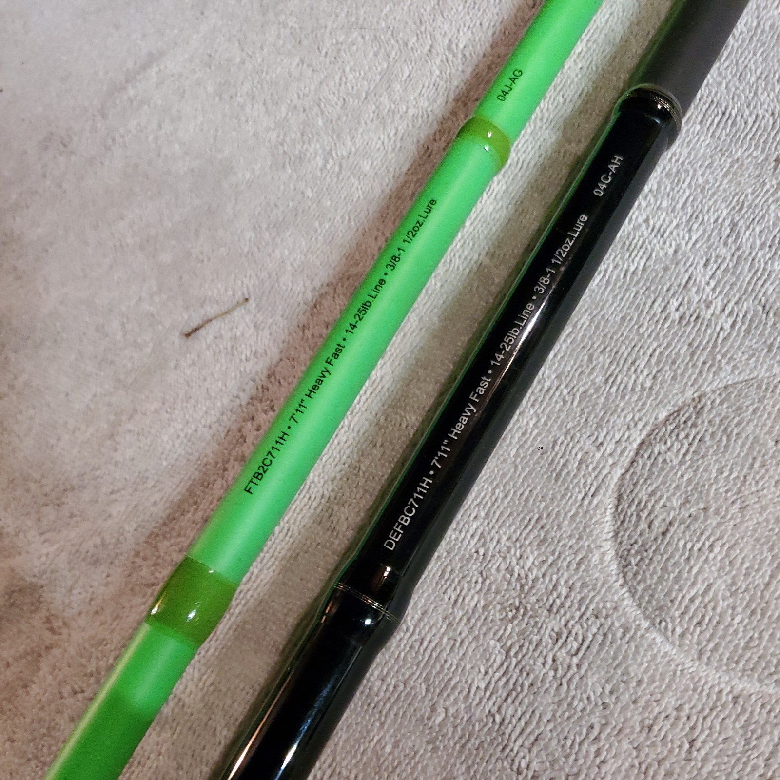 13 Fishing, Fate Black, Defy Black, Both 7′ 11″ Heavy Fast, LOT OF 2