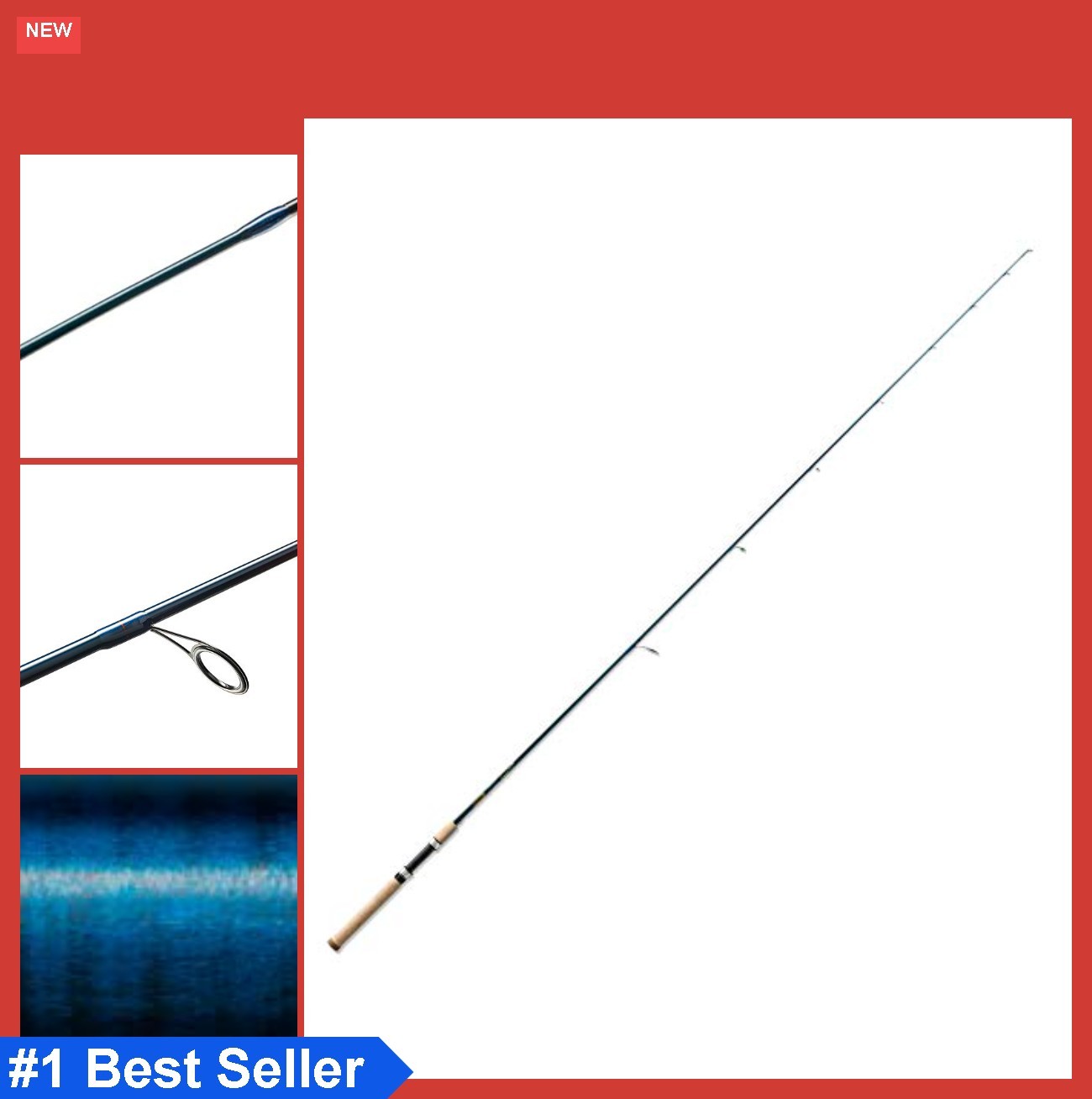 Spinning Rod 7’6″ Medium Power Fast Action 6-12lb Line 1/4-5/8oz Lure Carbon