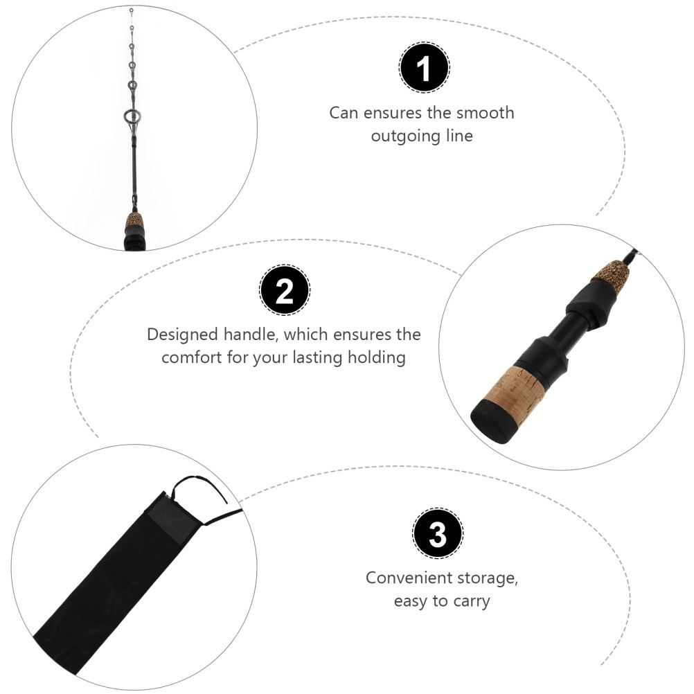 1Pc Double Fishing Rod Ice Fishing Rod for Winter Outdoor Prawn Rod