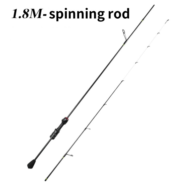 1.8M Fishing Rod Carbon Fiber Spinning Casting Poles Fast Action Travel Lure Rod