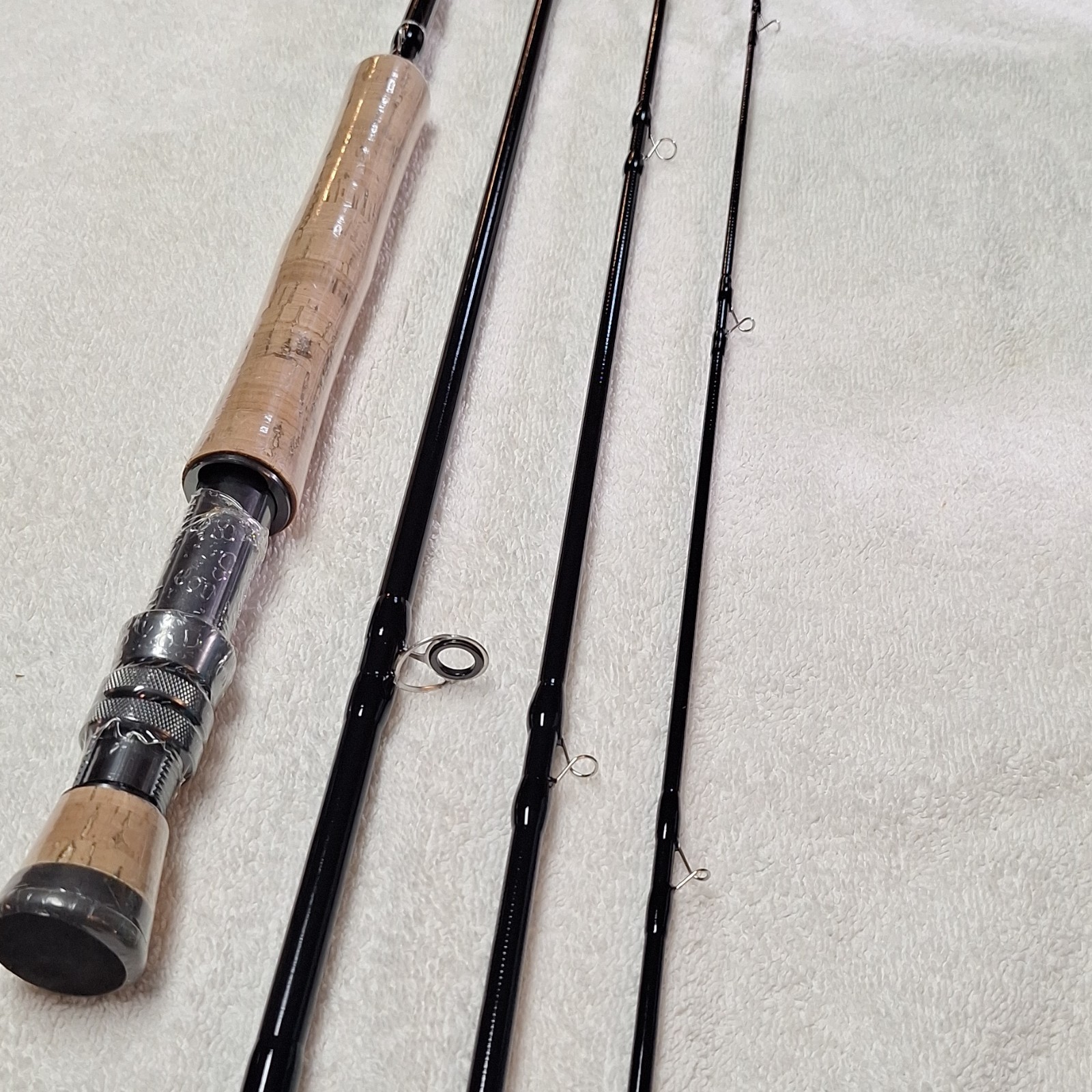 9 ft 7/8wt 4 pc IM6 Graphite Fly Rod Fast Action Full Cork Black 10 Guides
