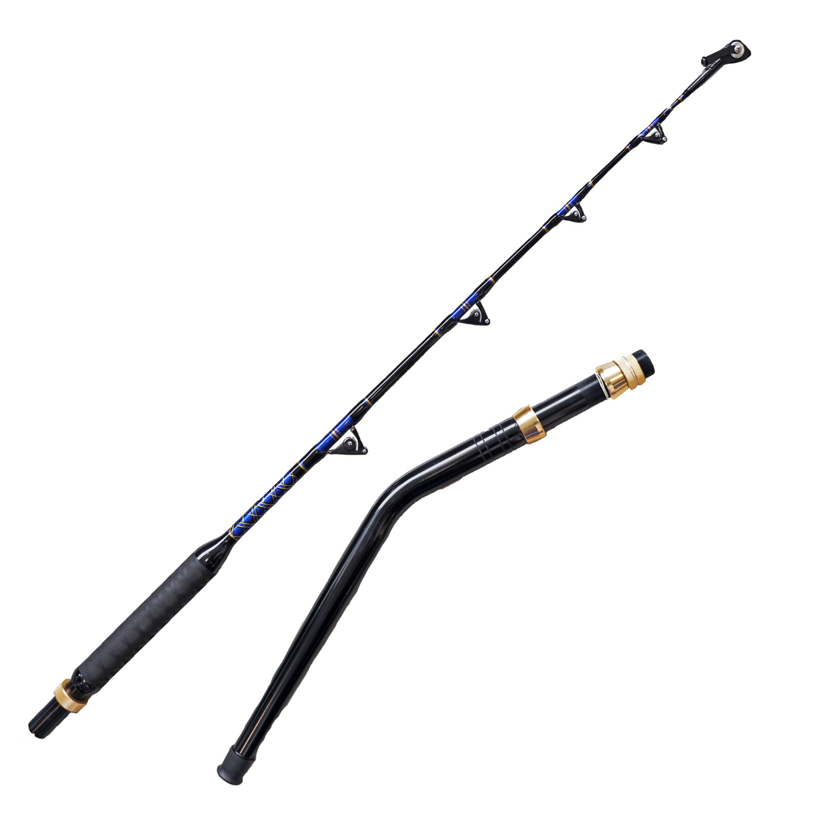 OKIAYA 50-80 lb 5′ 6″ Saltwater Trolling Fishing Rod With Bent Butt Swivel Tip