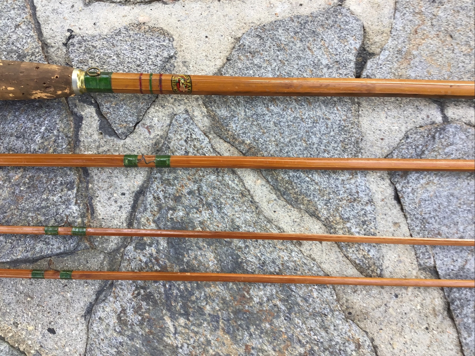 Montague TIMERLAKE 9’0” Split Bamboo Fly Rod XTRA TIP with GREEN REEL SEAT