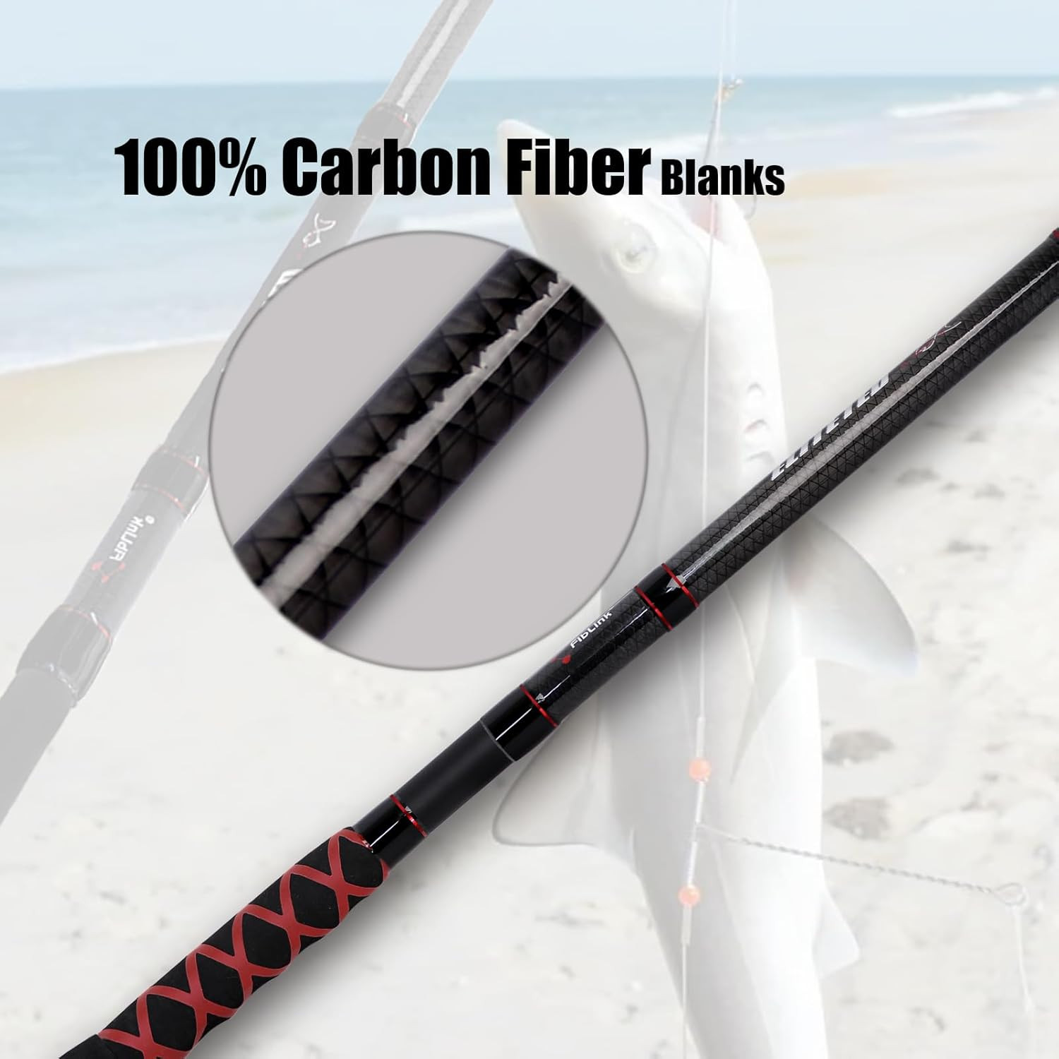 Surf Spinning Fishing Rod 2-Piece/3-Piece/4-Piece Carbon Fiber Travel Fishing Ro