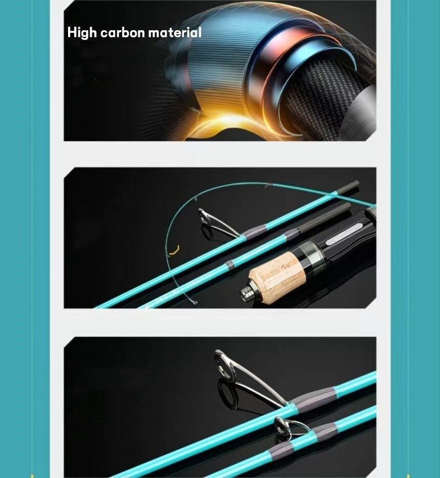 Portable Fishing Rod Carbon Fiber Ultra Light Spinning Casting Lure Fast Rods