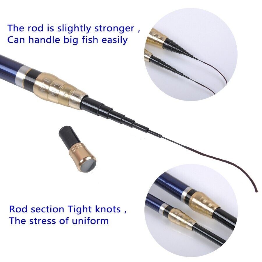 3.6-6.3M Carbon Fiber Four Positioning Fishing Rods Telescopic Stream Feeder Rod