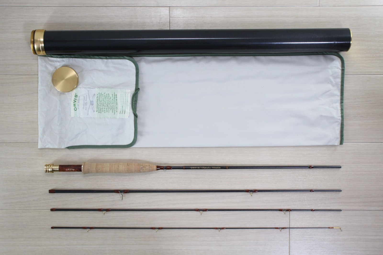 Orvis Superfine Touch Fly Rod 8′ 2wt 4pc Full Flex Tube Sock Rare M112
