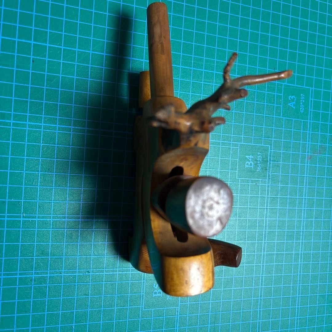 Handmade Wooden TOSHO Fish Hook Fixing Tool for Herabuna Fishing (Used)