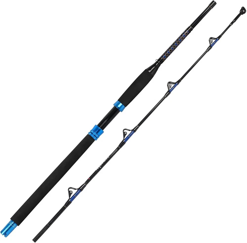 1-Piece Saltwater Offshore Trolling Rod Conventional Boat Rod Carbon Fishing Pol