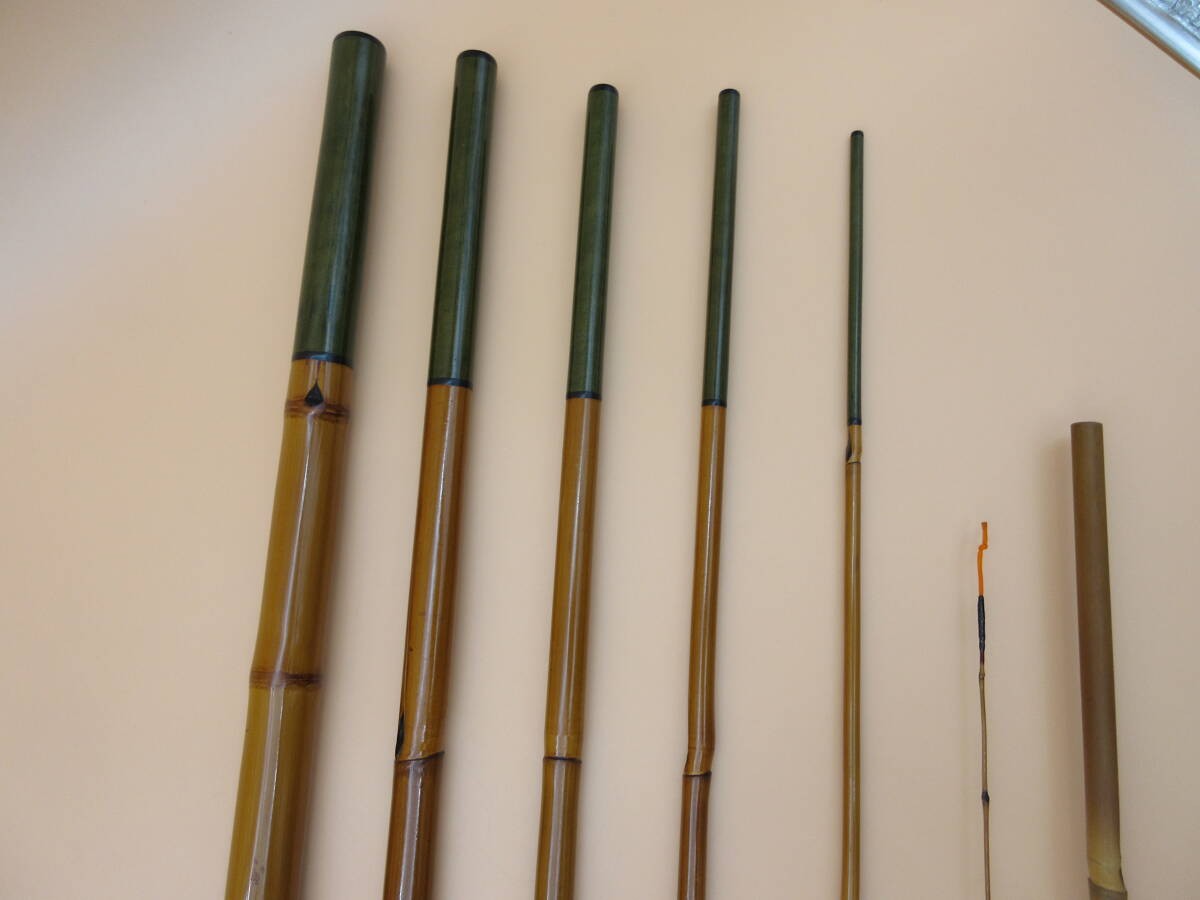 Japanese Bamboo Fishing Rod Signed “Saoichi” 6-Section Traditional Wazao 437cm