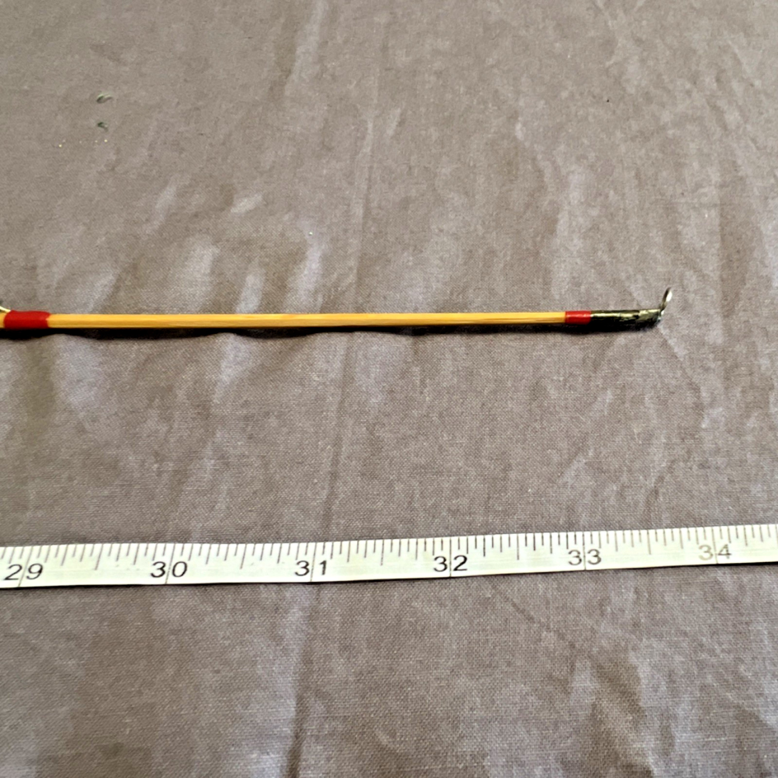 Waterloo Creek Tournament Pro Bamboo 34in Yellow Red Cork Handle Fishing Rod