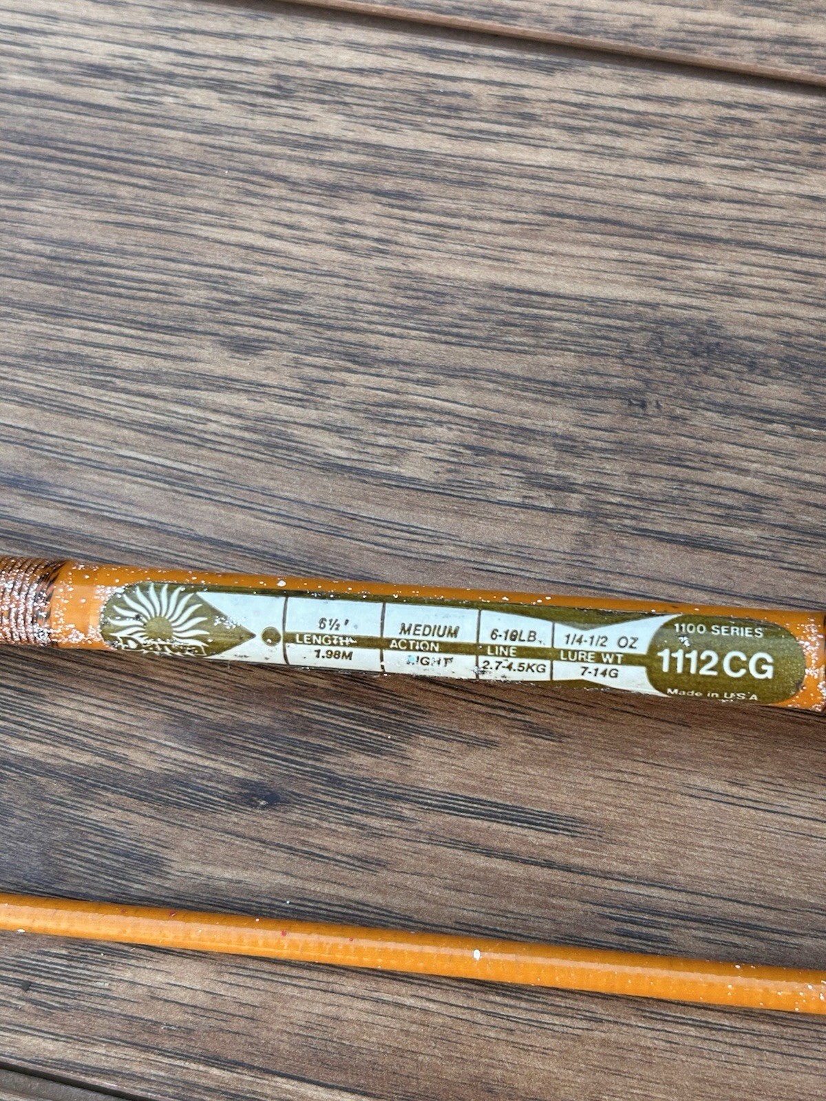 Vtg Daiwa Series 1112 GC 7′ 2pc 6-10lb Spinning Rod Made In USA With 640 Zebco