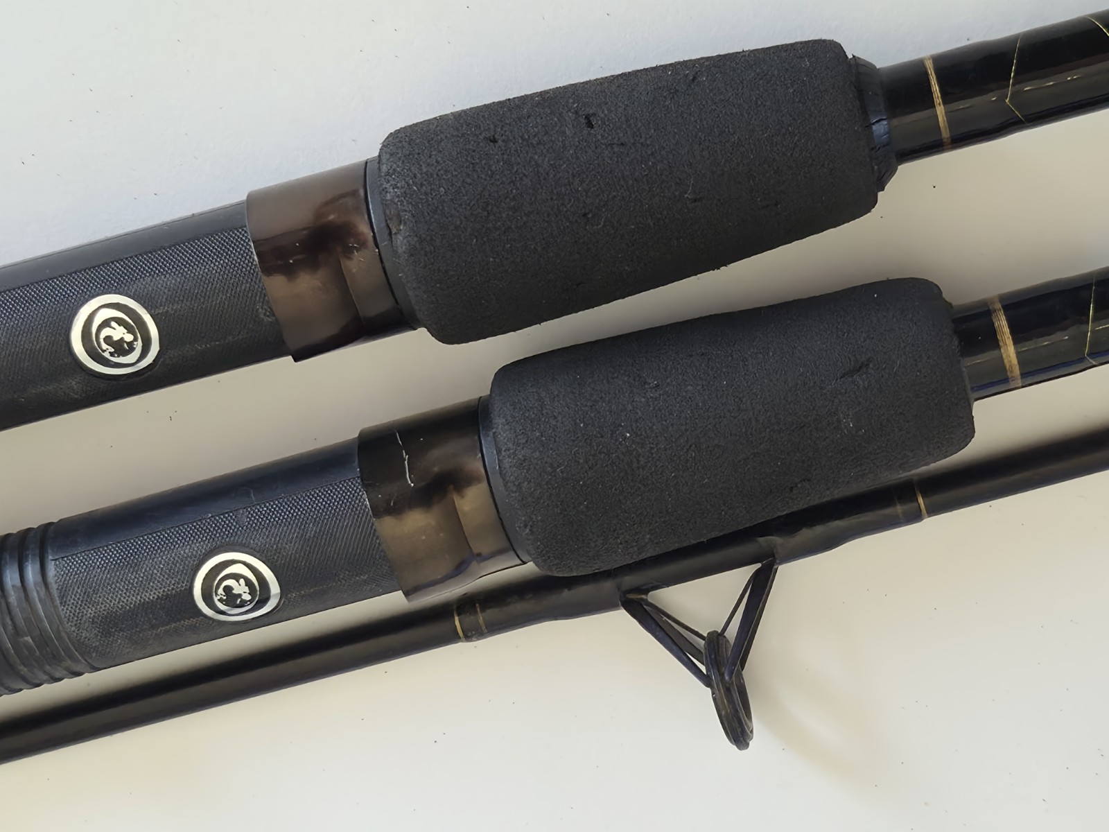Lot Of 2 Spinning Rods both Master Spectra 3050BK 6’6” w/ Blue Rod Caddy 203-A