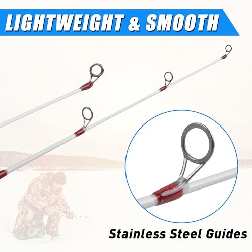 Lightweight Ice Fishing Gear Portable Spinning Rod 23″ Ice Fishing Rod