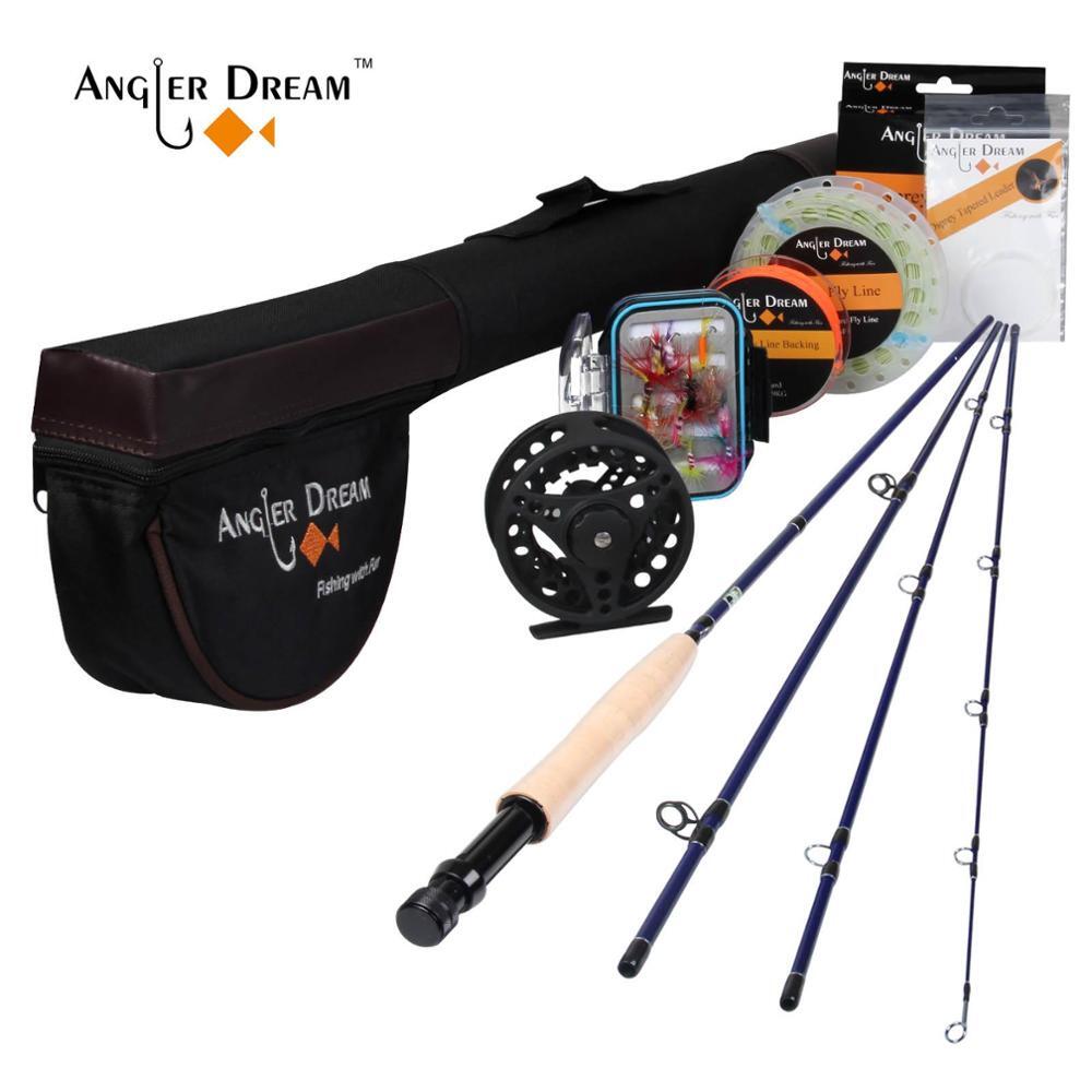 8’4” 3WT 4Pieces Carbon Fly Fishing Rod and Reel Combo Set 3/4WT Reel Rod Combo