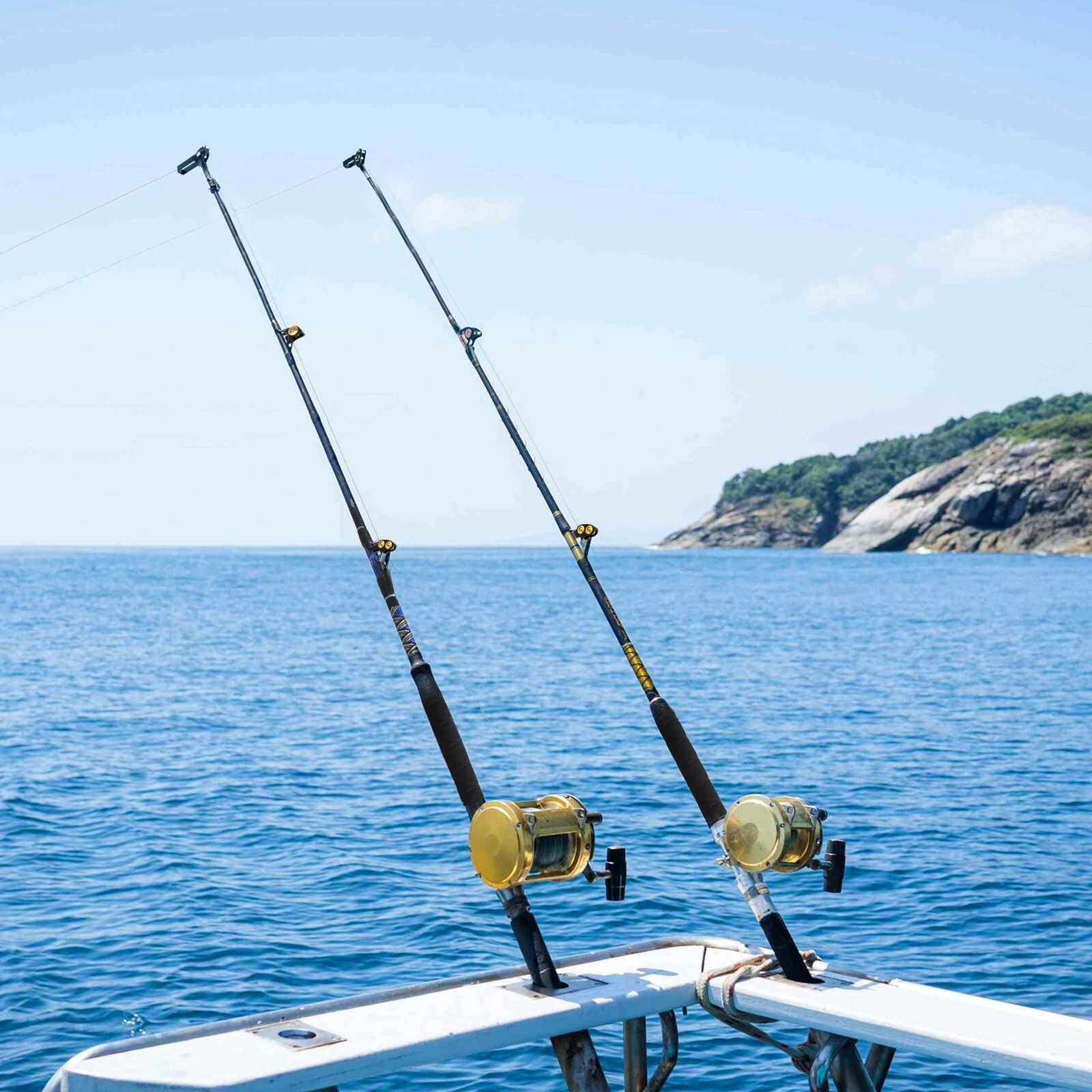 Bent Butt Fishing Rod, Deep Sea Fishing Pole with Swivel Tip for Saltwater an…