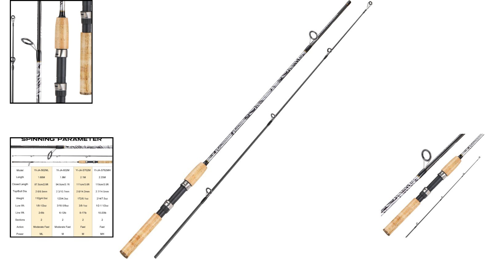Durable 5’6″ Fishing Rod with Stainless Steel Guides – Ideal for Trout & More