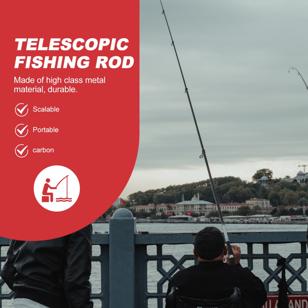 Red Telescopic Rod 1Pc Fishing Compact Scientific Structure Travel
