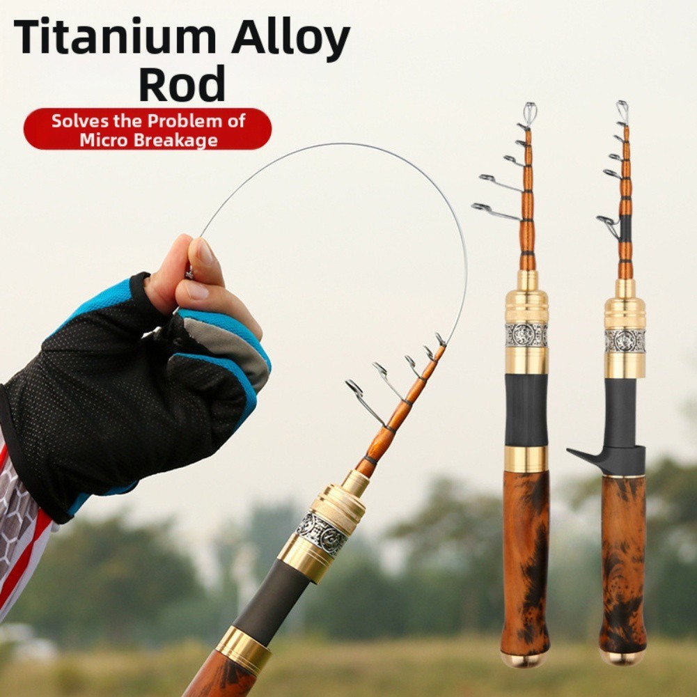 Fishing Rod Carbon Fiber With Solid Wood Handle And Titanium Tip 1 5 1 68 1 8M