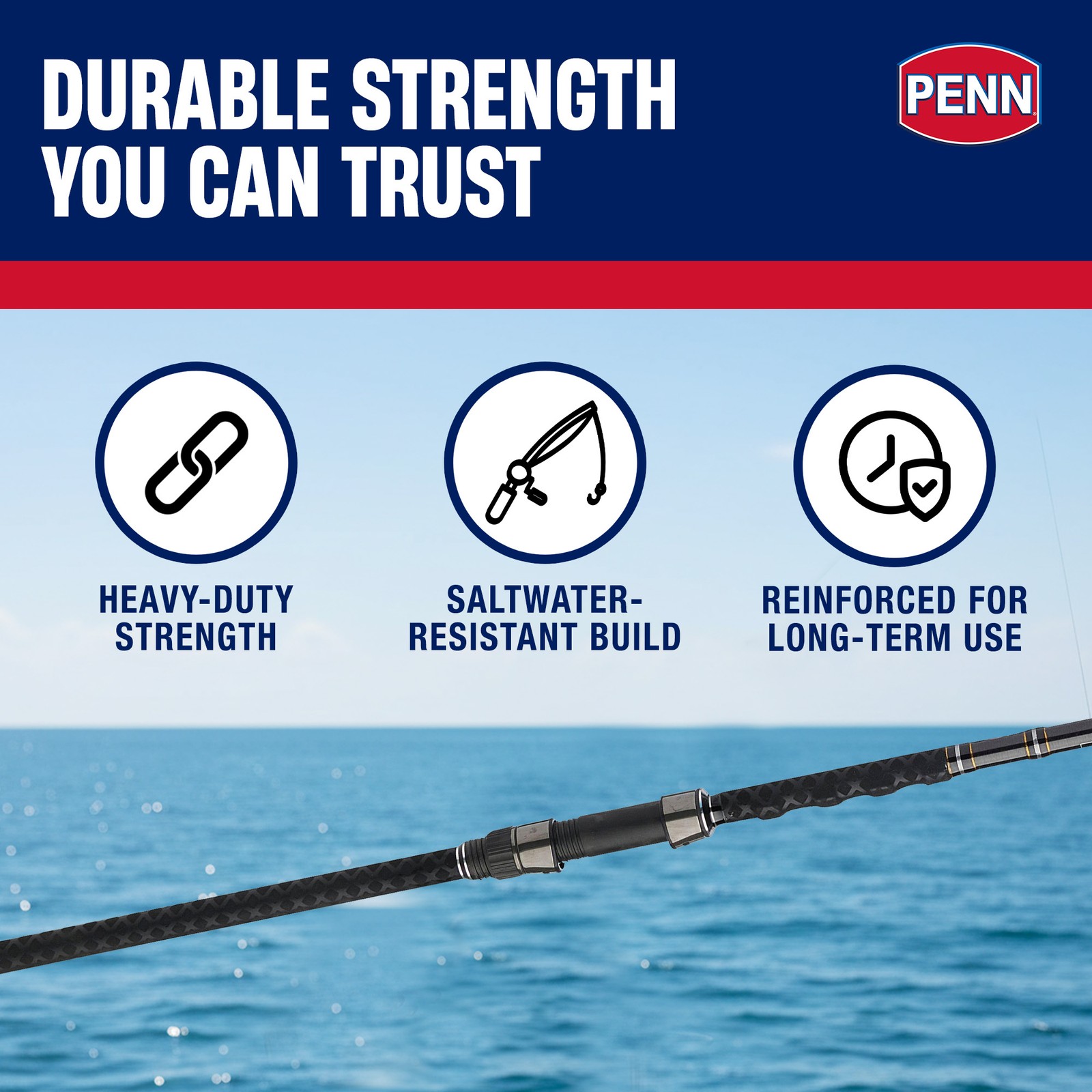 PENN Carnage III Spinning Surf Rod, 11′ Fishing Pole, Medium Heavy (Open Box)