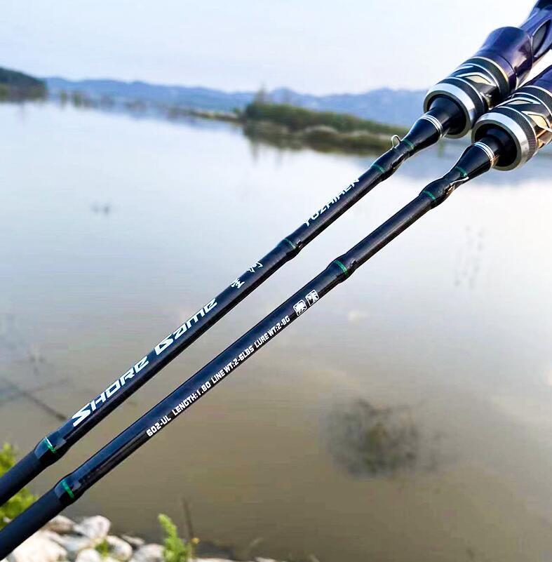 Casting Spinning Ultralight Fishing Rod 1.5M/1.68/1.8m 30T Carbon 2 Section Pole