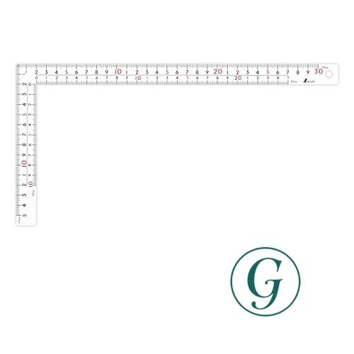 Shinwa Sokutei Carpenter’s Square Thick and Wide White 30cm Same Scale on Both