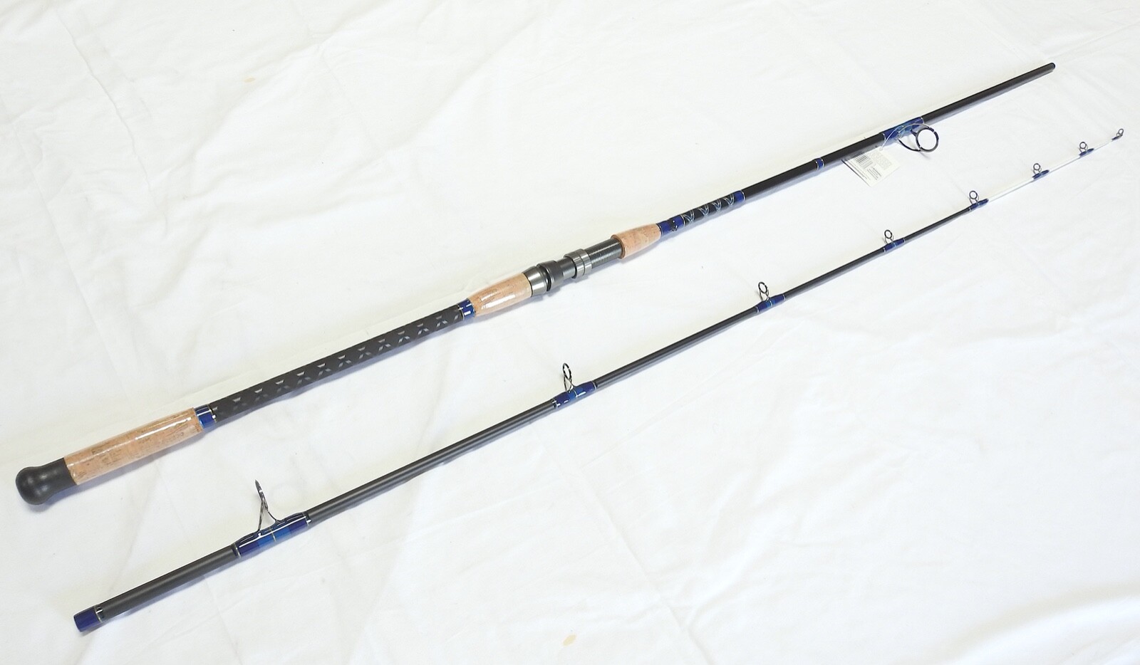 Pro Catfish Rod Long Spinning 10′ 2PC Metal Reel Seat Cork Handle Glow Tip
