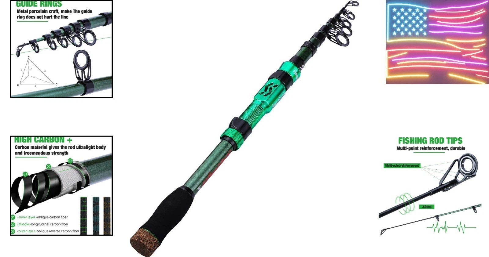 Telescopic Fishing Rod – 24 Ton Carbon Fiber,CNC Machined Reel Seat, Comforta..!