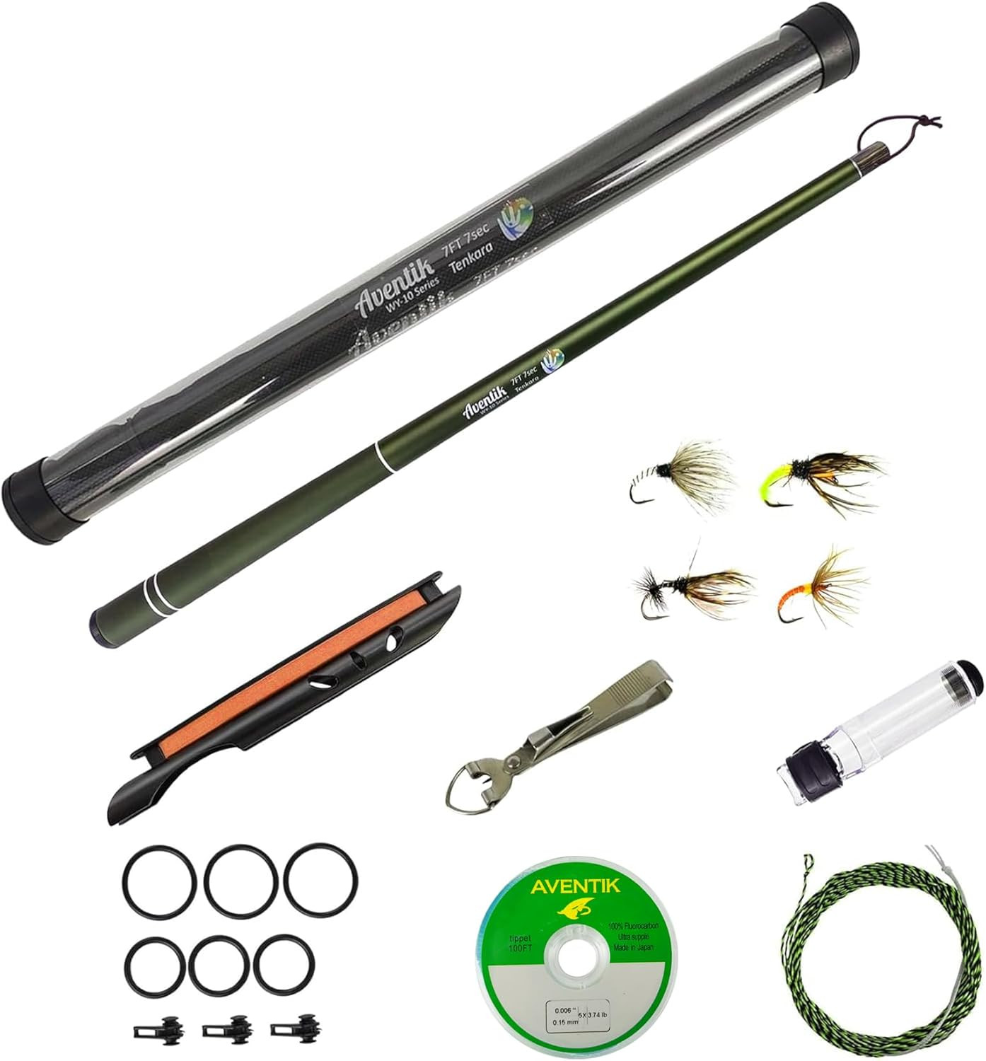 Freshstart Tenkara Rod in 7Ft/8Ft, Complete Beginner Tenkara Rod Kit, 24T Carbon