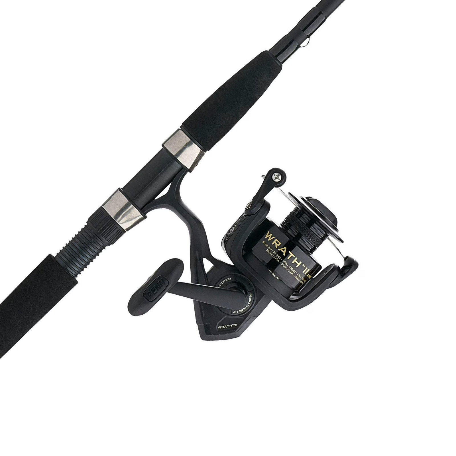 PENN Wrath II Spinning Fishing Combo, 7′ Medium Rod, 4000 Size Reel Saltwater