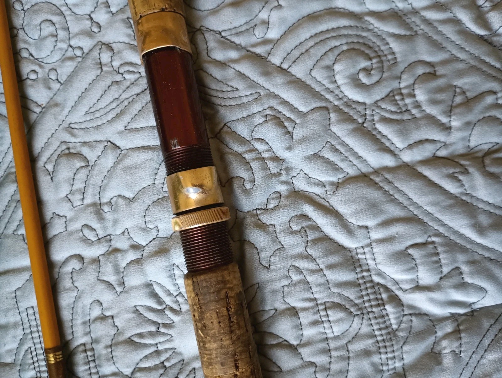 Vtg Rare REEDER Earl MFG Co 2pc Spinning Boat Rod 8’8″ Vancouver WA & Rod Caddy