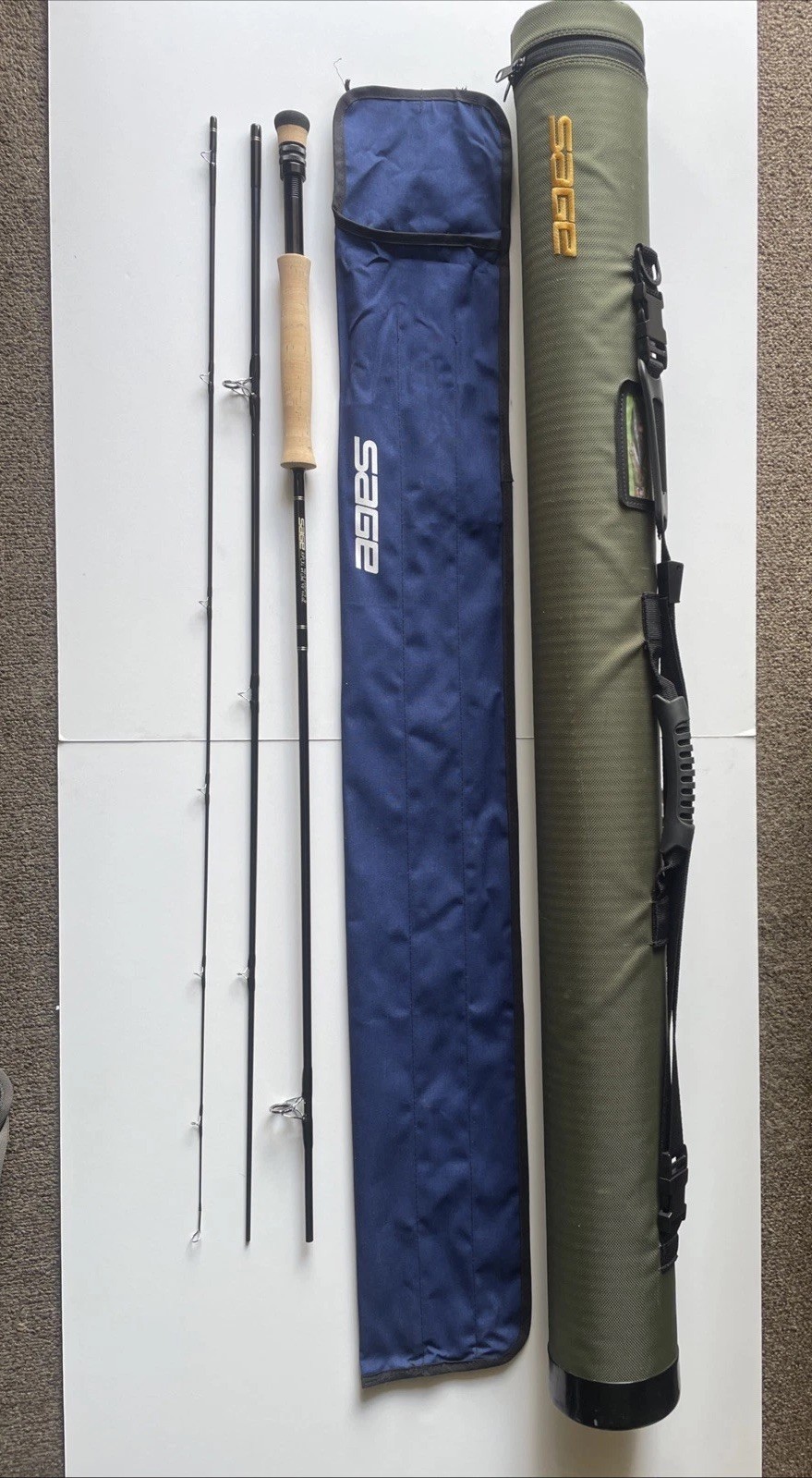 Sage RPLXi 990-3 Graphite III Fly Rod. 9’ 9wt. W/Tube Travel & aluminum