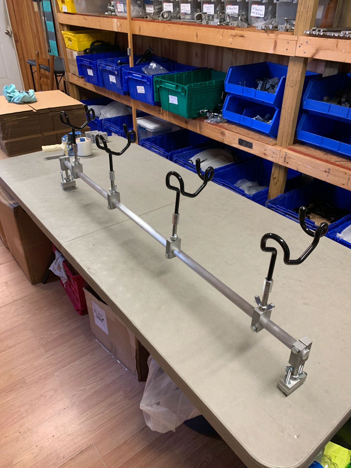 Heavy duty 48″ pontoon rail 7/8″ solid bar with four 1/2″ threaded holders*