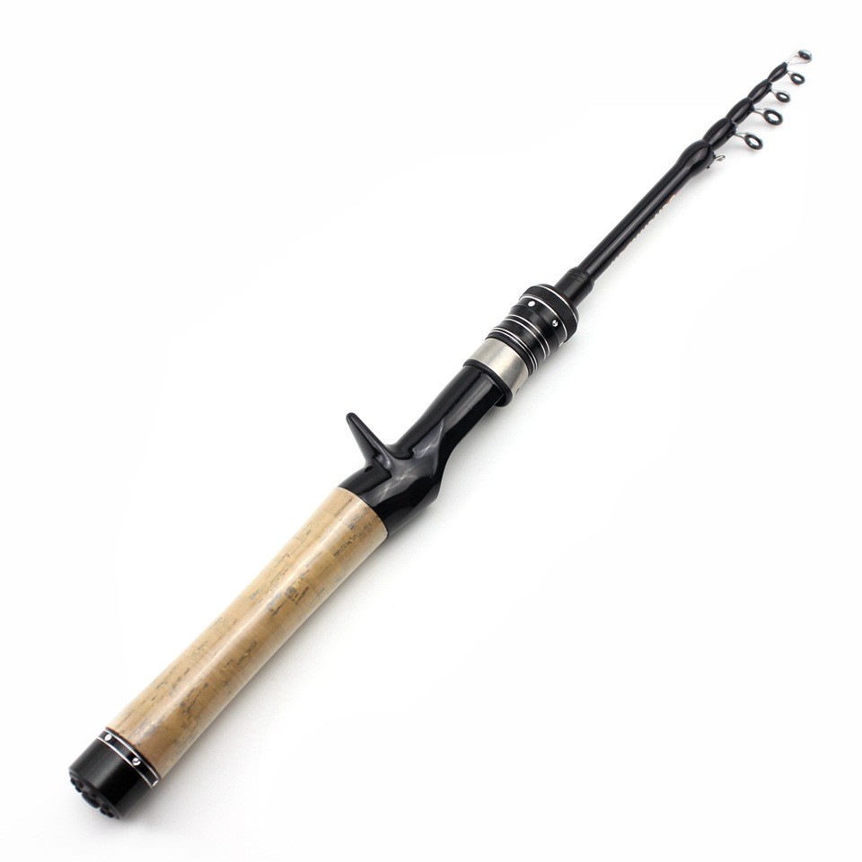 Ultra-Light Portable Fishing Rod Carbon Fiber Spinning Casting Pole Cork Handle