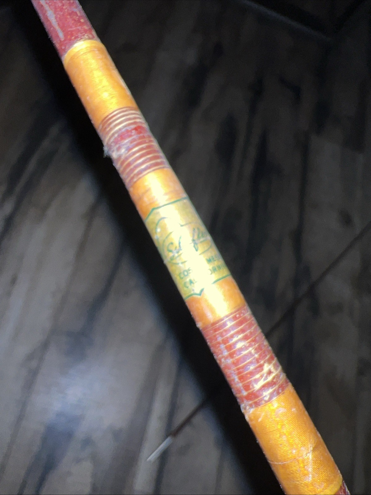 Vintage Antique Silaflex 7’ 2pc fiberglass Spin cast rod 7 Guides. Pre-Browning