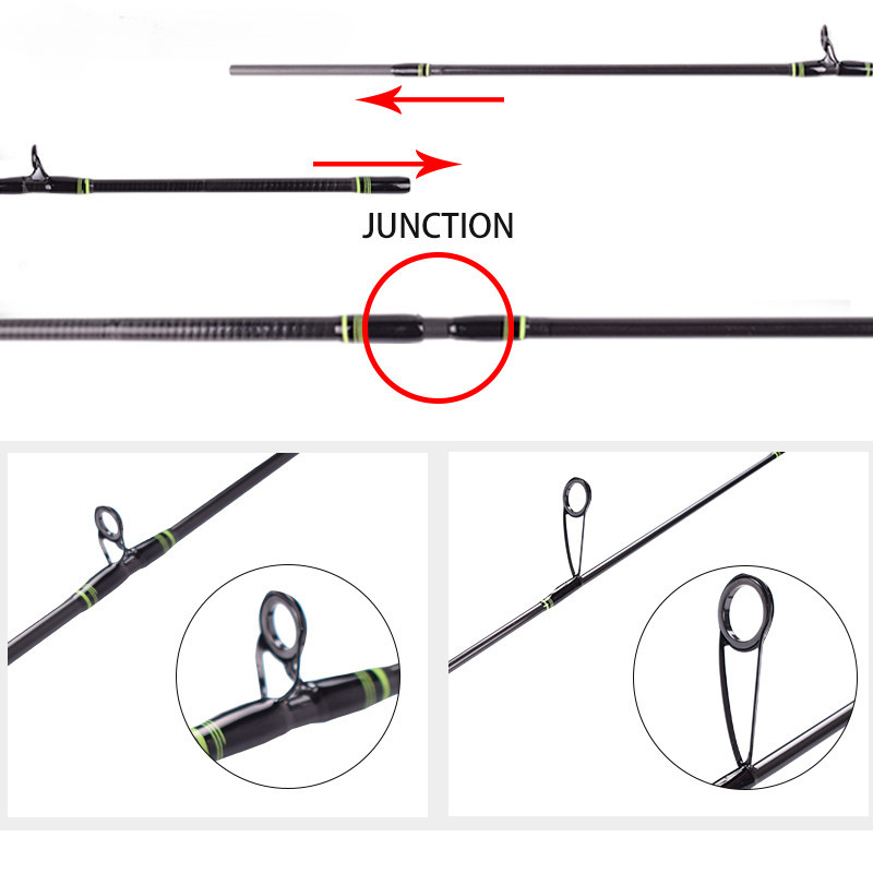 1.8M Carbon Fiber Fishing Rod Spinning Casting Poles Fast Travel Lure Rod 2 Tips
