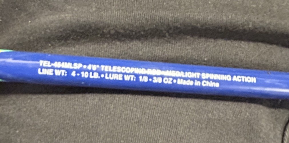 South Bend Proton Telescopic Spinning Fishing med Rod Blue With Black Handle
