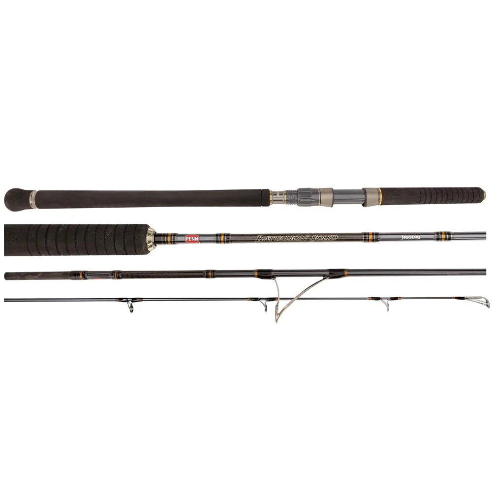 PENN Battalion Solid Jig Spin Fishing Rod 622SPL – 6’2” PE 1-3 / 2Piece 1631113