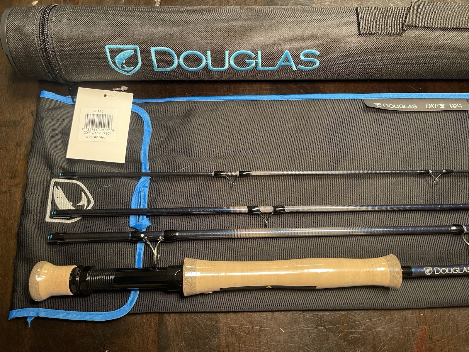 Douglas DXF Gen2 7904 Fly Fishing Rod 9′ 7wt 4pc Cork Handle