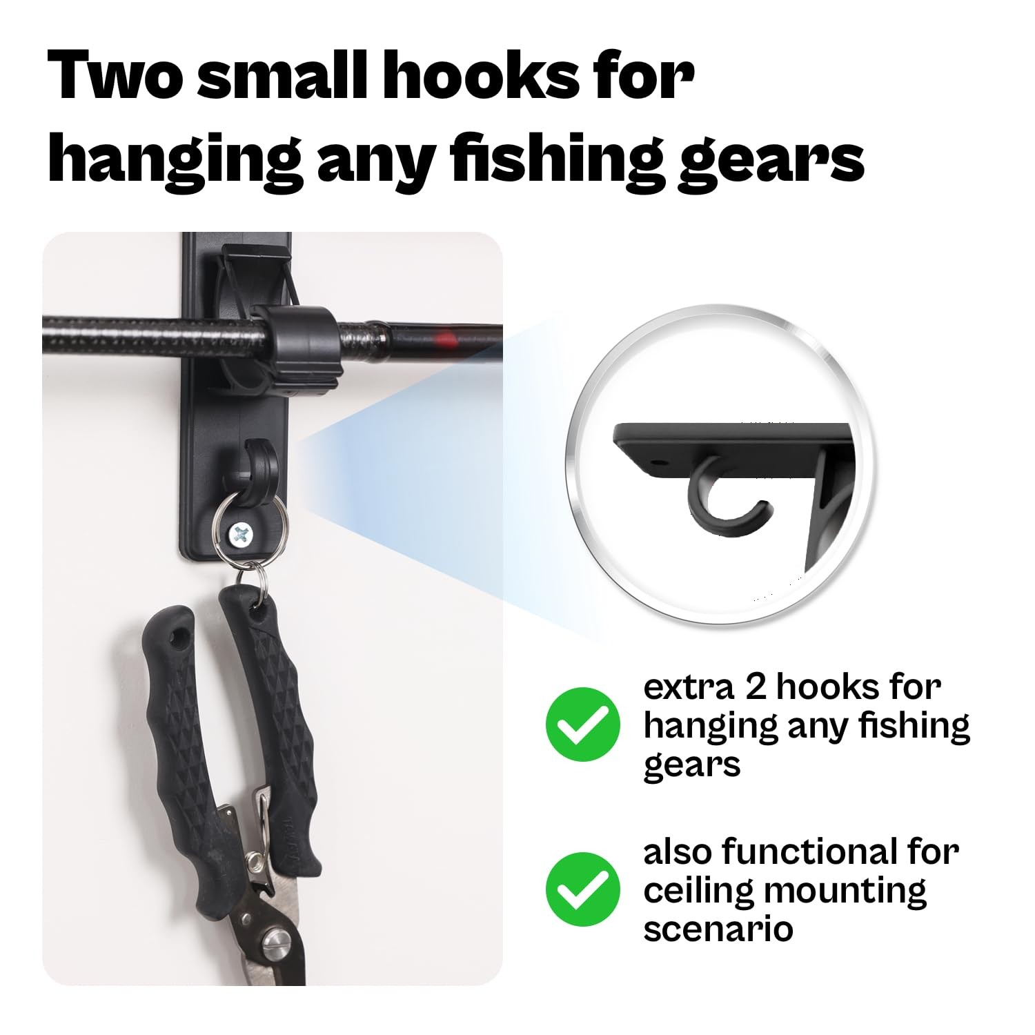 OJYDOIIIY Wall Mount Fishing Rod 14 x 4.7 x 1.4 inches, 1 Pack, 6 Rods