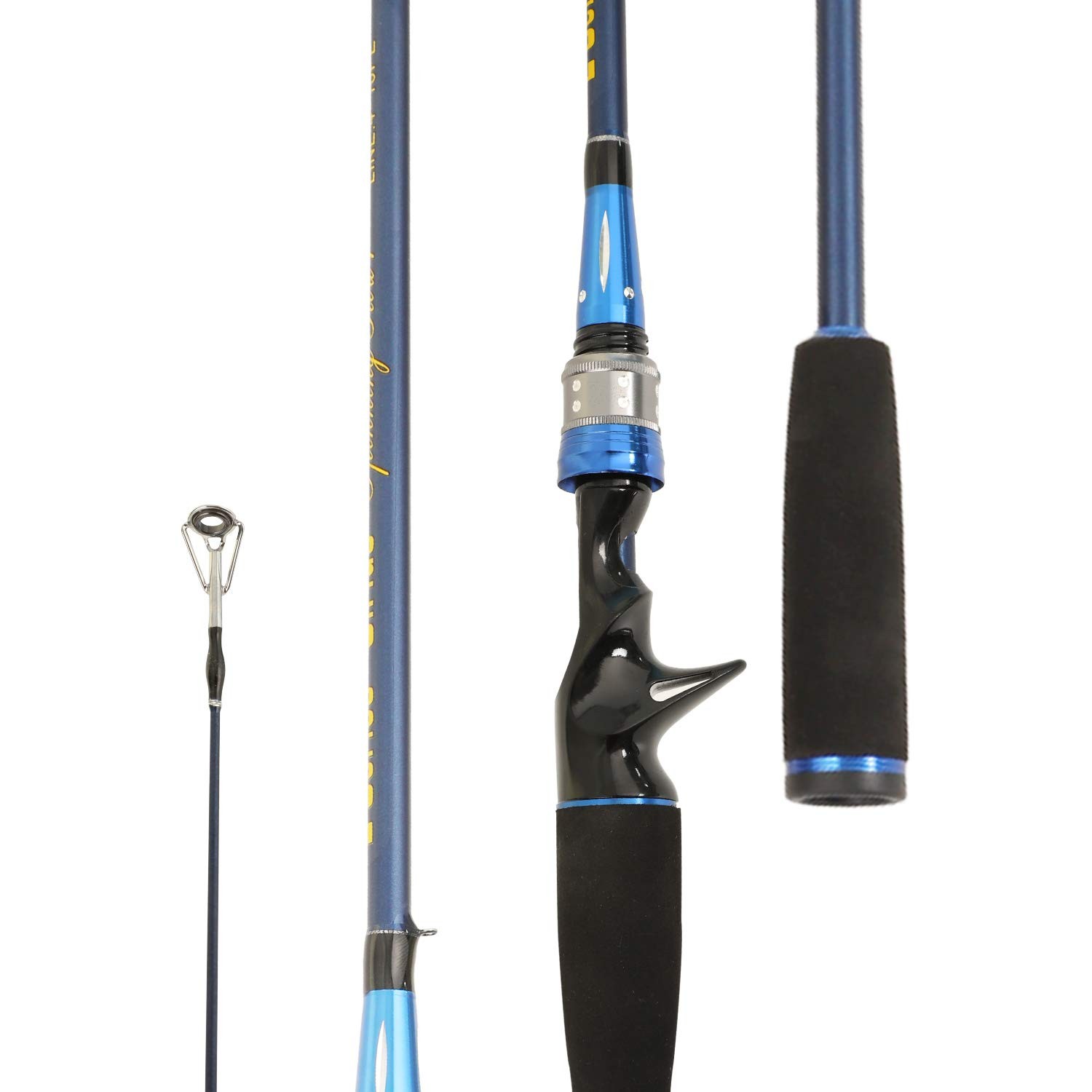 “Portable 2Piece Graphite Baitcasting Rod for Inshore & Freshwater Fishing”