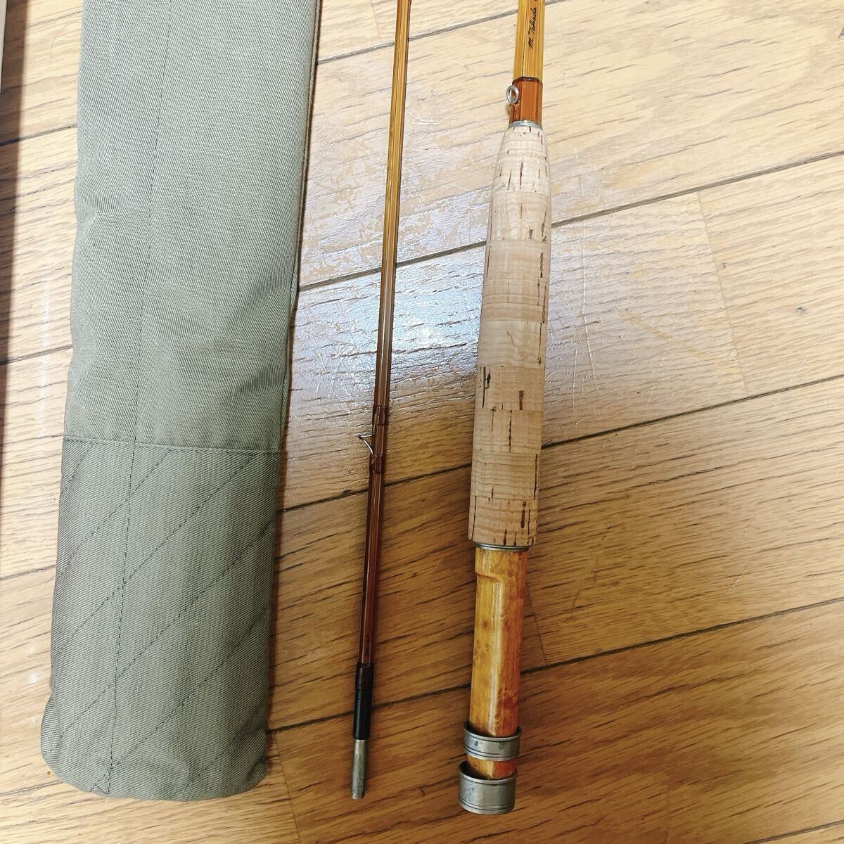 Extremely rare Takada Moriyasu bamboo rod 276-4T fly rod, 2-piece bamboo.